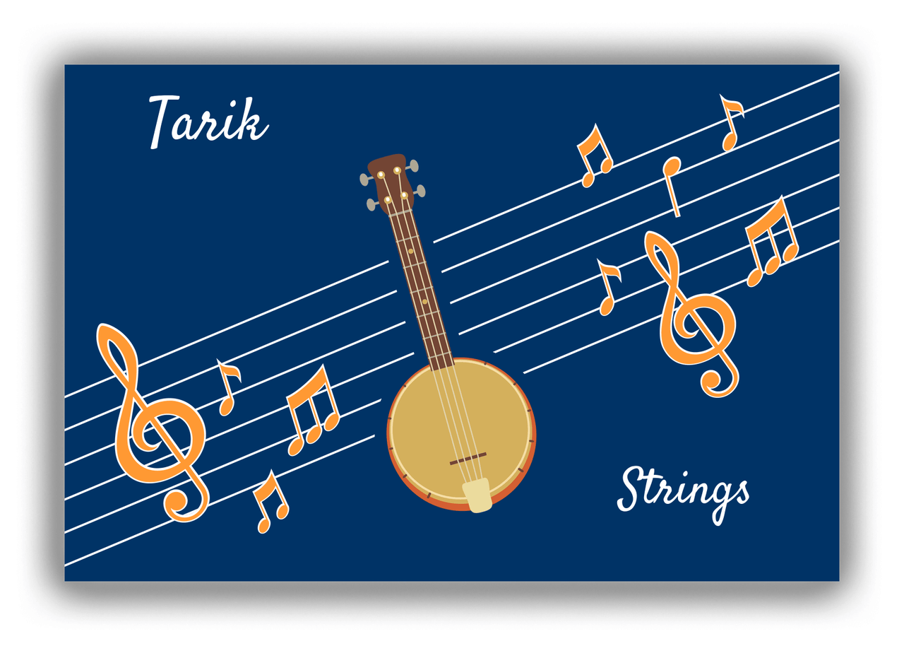 Personalized School Band Canvas Wrap & Photo Print XV - Blue Background - Strings XIV - Front View