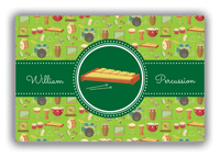 Thumbnail for Personalized School Band Canvas Wrap & Photo Print XVI - Green Background - Percussion VII - Front View