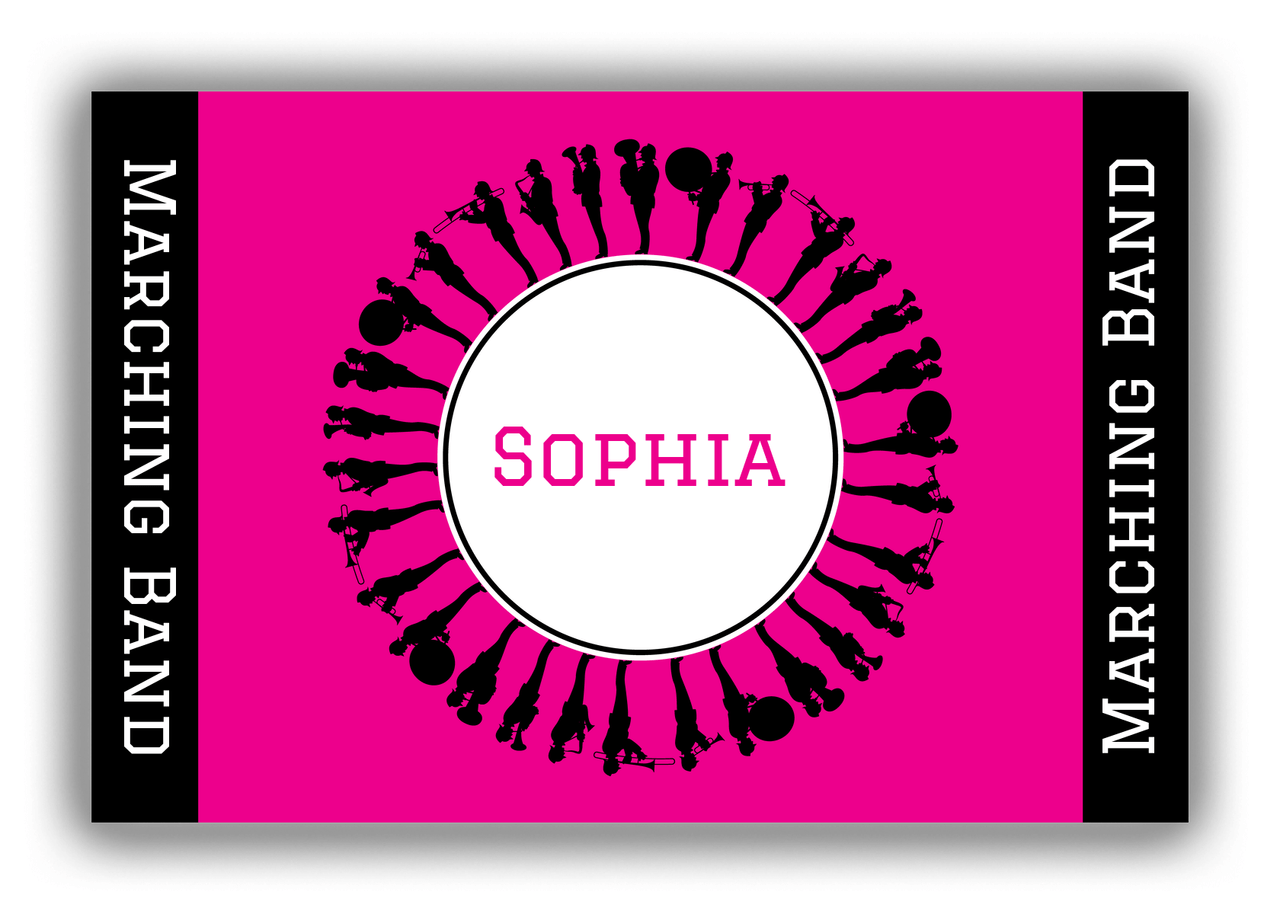 Personalized School Band Canvas Wrap & Photo Print XVII - Pink Background - Front View