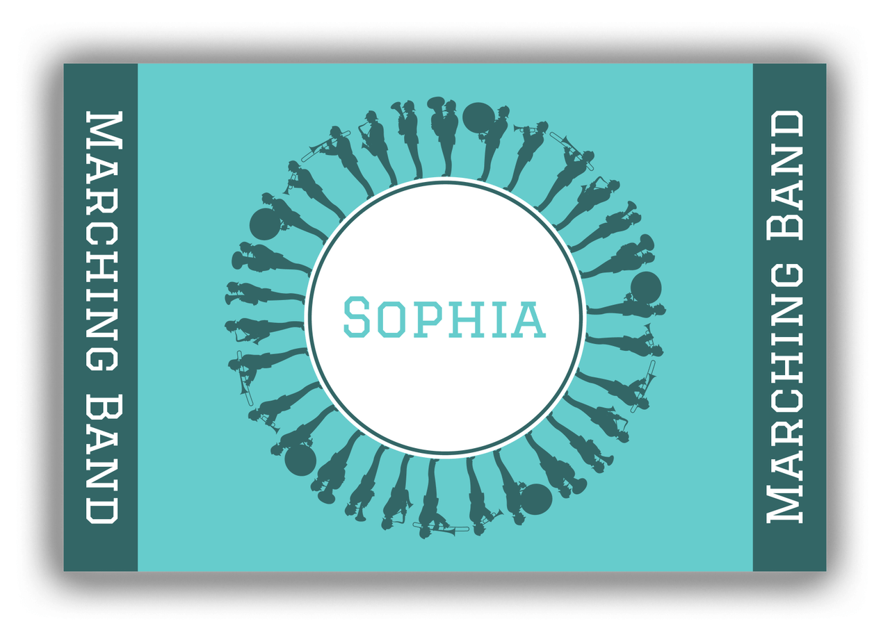 Personalized School Band Canvas Wrap & Photo Print XVII - Teal Background - Front View