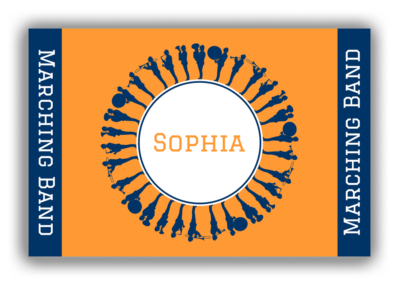 Personalized School Band Canvas Wrap & Photo Print XVII - Orange Background - Front View