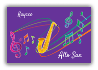 Thumbnail for Personalized School Band Canvas Wrap & Photo Print XVIII - Purple Background - Alto Sax - Front View