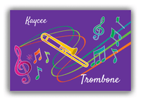Thumbnail for Personalized School Band Canvas Wrap & Photo Print XVIII - Purple Background - Trombone - Front View