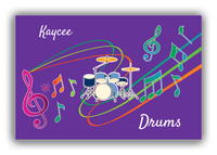 Thumbnail for Personalized School Band Canvas Wrap & Photo Print XVIII - Purple Background - Drum Kit - Front View