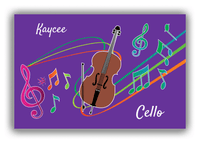 Thumbnail for Personalized School Band Canvas Wrap & Photo Print XVIII - Purple Background - Cello - Front View
