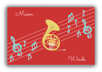 Thumbnail for Personalized School Band Canvas Wrap & Photo Print XIX - Red Background - French Horn - Front View