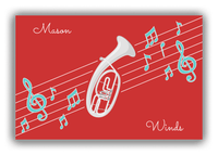 Thumbnail for Personalized School Band Canvas Wrap & Photo Print XIX - Red Background - French Horn II - Front View