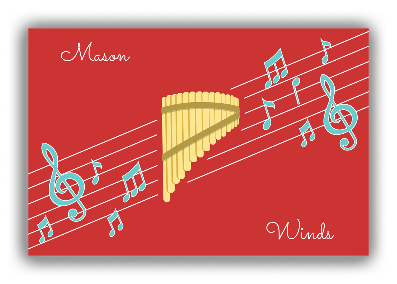 Personalized School Band Canvas Wrap & Photo Print XIX - Red Background - Marimba - Front View