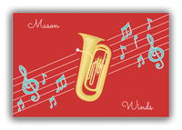 Thumbnail for Personalized School Band Canvas Wrap & Photo Print XIX - Red Background - Tuba - Front View