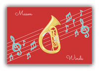 Thumbnail for Personalized School Band Canvas Wrap & Photo Print XIX - Red Background - Sousaphone - Front View