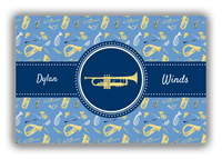Thumbnail for Personalized School Band Canvas Wrap & Photo Print XX - Blue Background - Trumpet - Front View