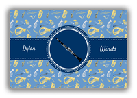 Thumbnail for Personalized School Band Canvas Wrap & Photo Print XX - Blue Background - Clarinet - Front View
