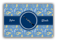 Thumbnail for Personalized School Band Canvas Wrap & Photo Print XX - Blue Background - Clarinet - Front View