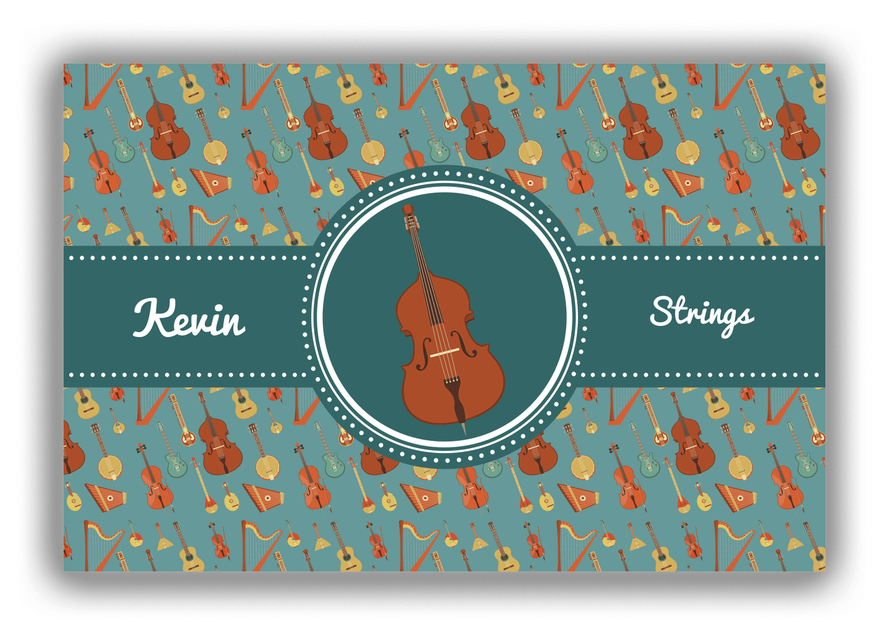 Personalized School Band Canvas Wrap & Photo Print XXI - Dark Teal Background - Strings I - Front View