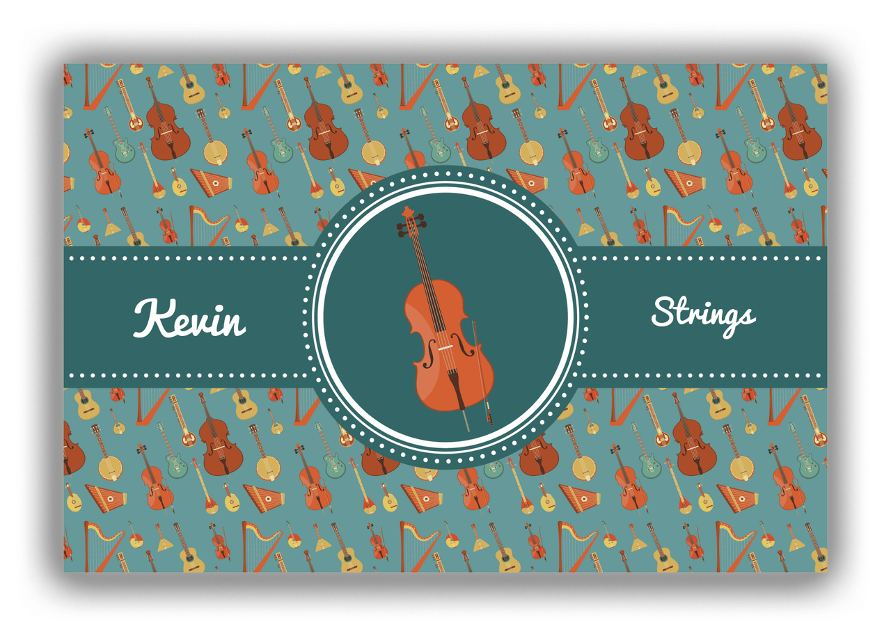 Personalized School Band Canvas Wrap & Photo Print XXI - Dark Teal Background - Strings II - Front View