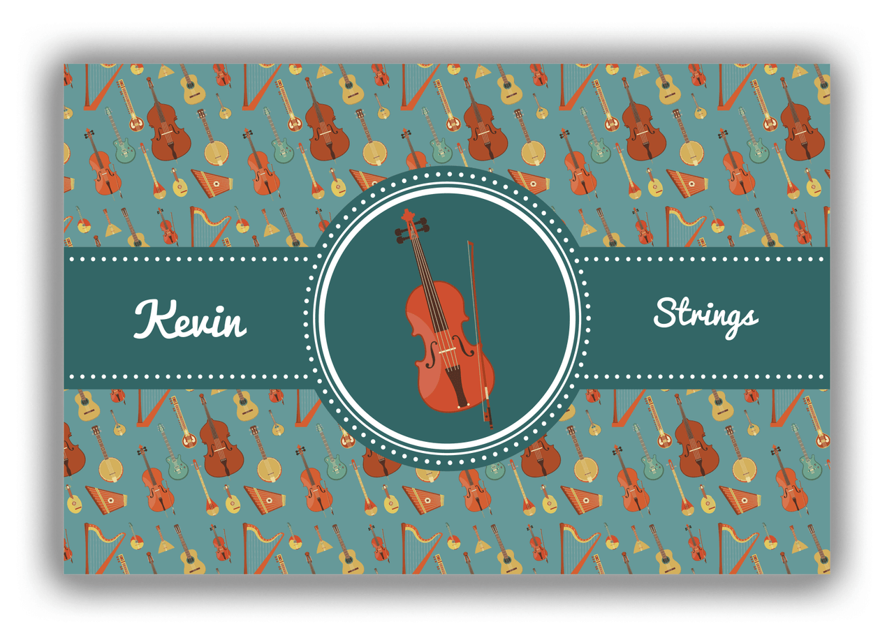 Personalized School Band Canvas Wrap & Photo Print XXI - Dark Teal Background - Strings III - Front View