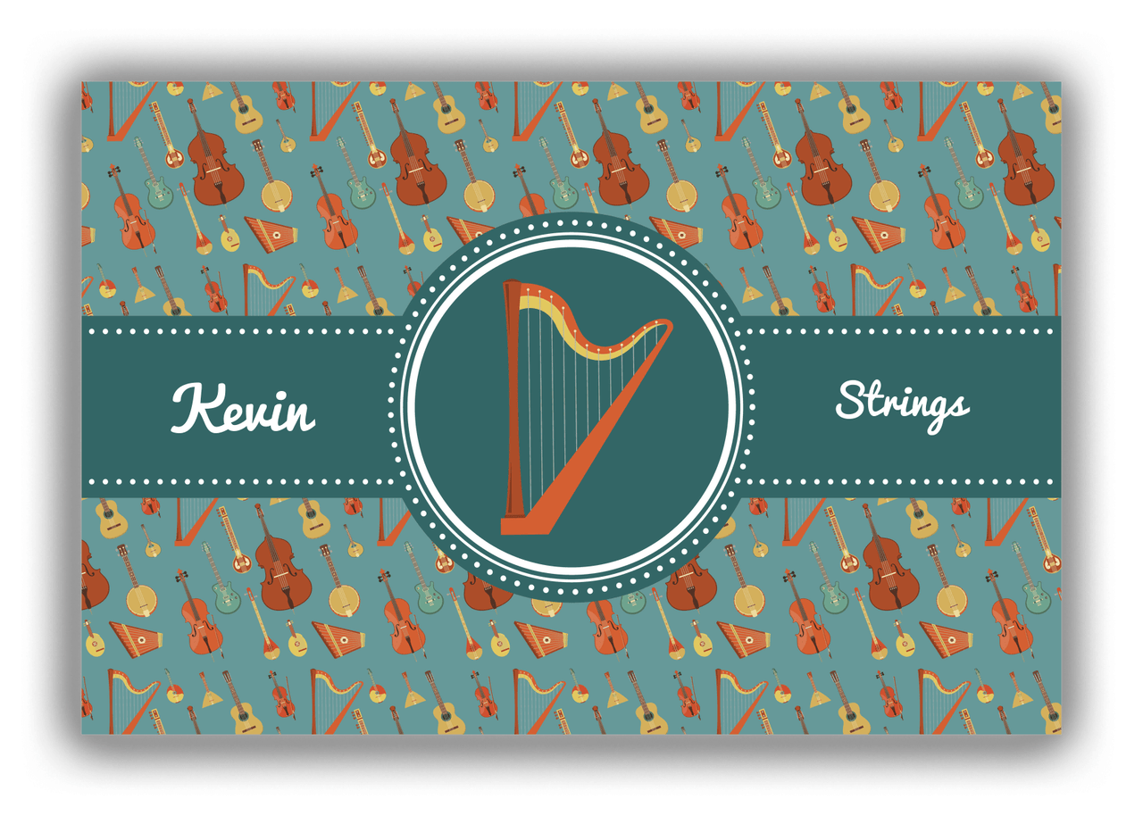 Personalized School Band Canvas Wrap & Photo Print XXI - Dark Teal Background - Strings IV - Front View