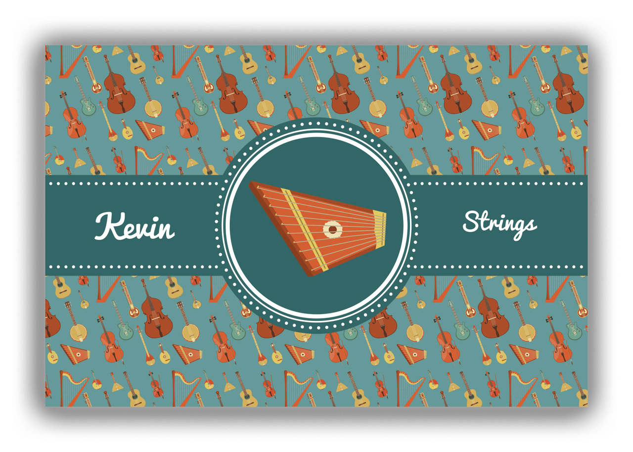 Personalized School Band Canvas Wrap & Photo Print XXI - Dark Teal Background - Strings V - Front View