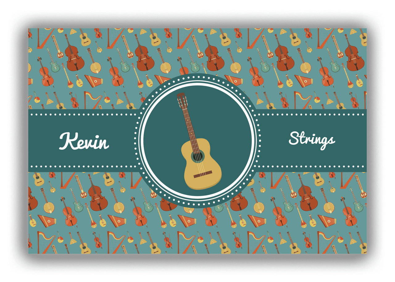 Personalized School Band Canvas Wrap & Photo Print XXI - Dark Teal Background - Strings VI - Front View