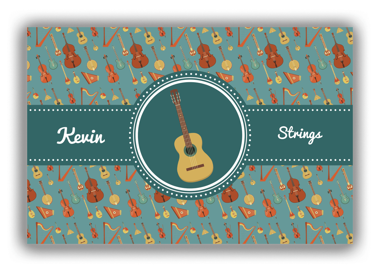 Personalized School Band Canvas Wrap & Photo Print XXI - Dark Teal Background - Strings VI - Front View