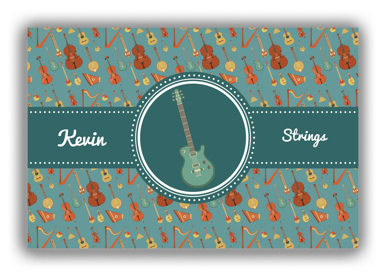 Personalized School Band Canvas Wrap & Photo Print XXI - Dark Teal Background - Strings VII - Front View