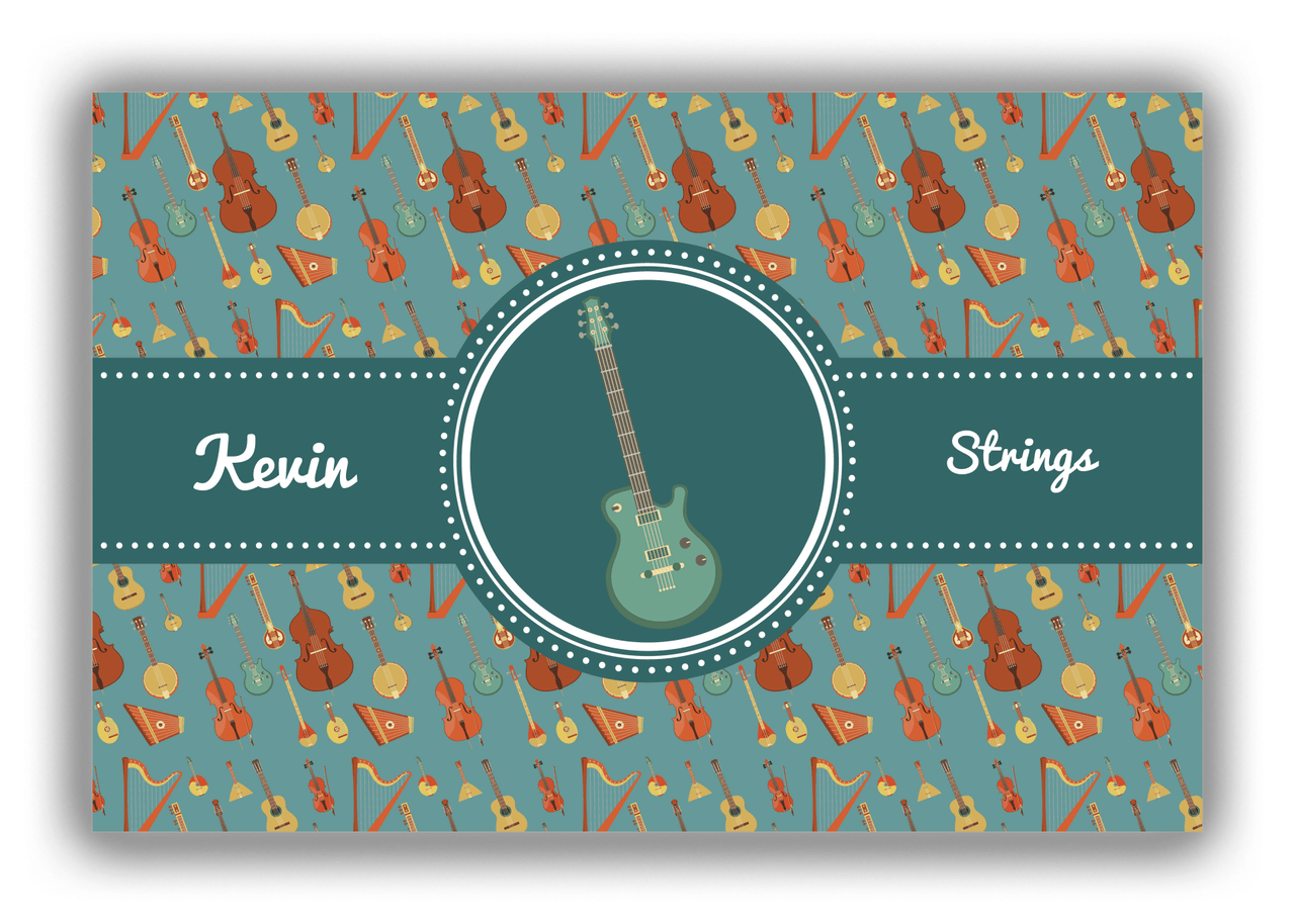 Personalized School Band Canvas Wrap & Photo Print XXI - Dark Teal Background - Strings VII - Front View