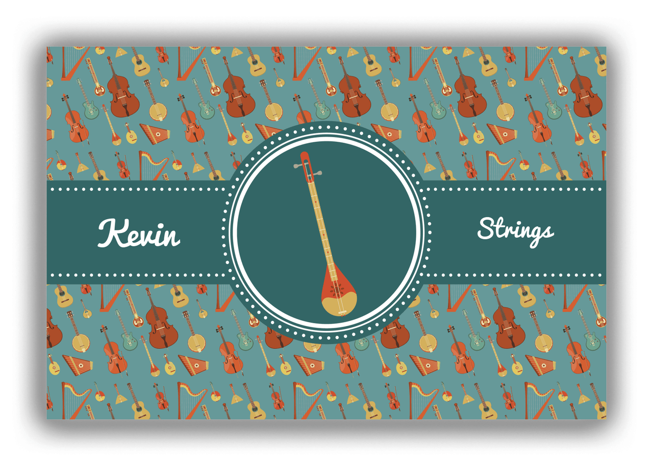 Personalized School Band Canvas Wrap & Photo Print XXI - Dark Teal Background - Strings VIII - Front View