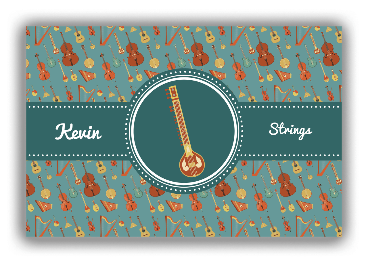 Personalized School Band Canvas Wrap & Photo Print XXI - Dark Teal Background - Strings IX - Front View