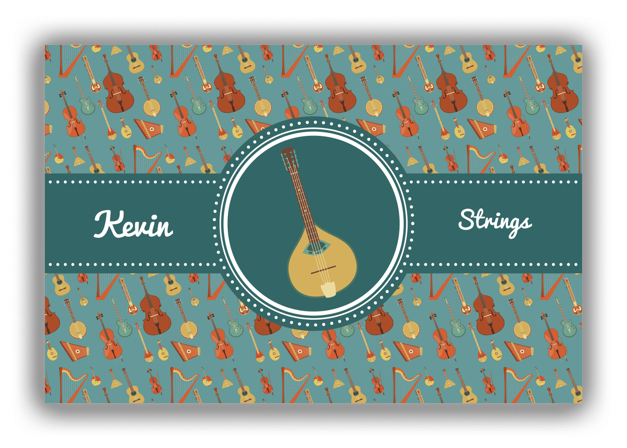 Personalized School Band Canvas Wrap & Photo Print XXI - Dark Teal Background - Strings X - Front View