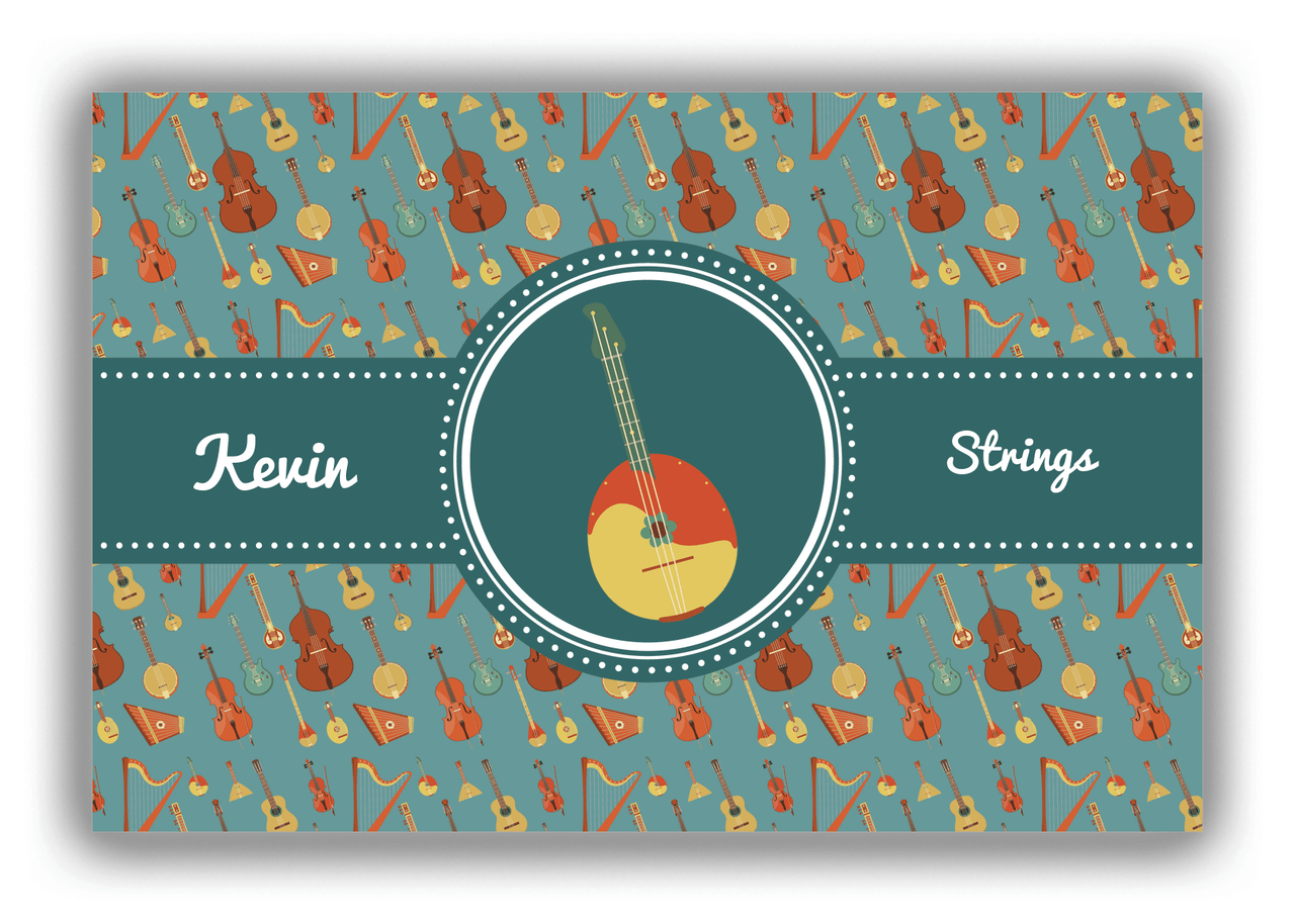 Personalized School Band Canvas Wrap & Photo Print XXI - Dark Teal Background - Strings XI - Front View