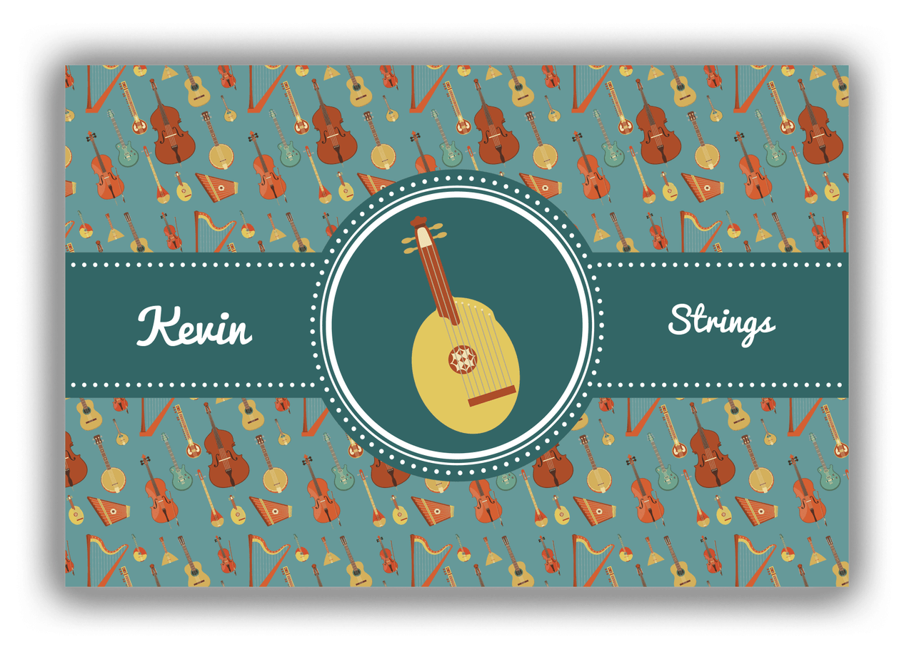 Personalized School Band Canvas Wrap & Photo Print XXI - Dark Teal Background - Strings XII - Front View