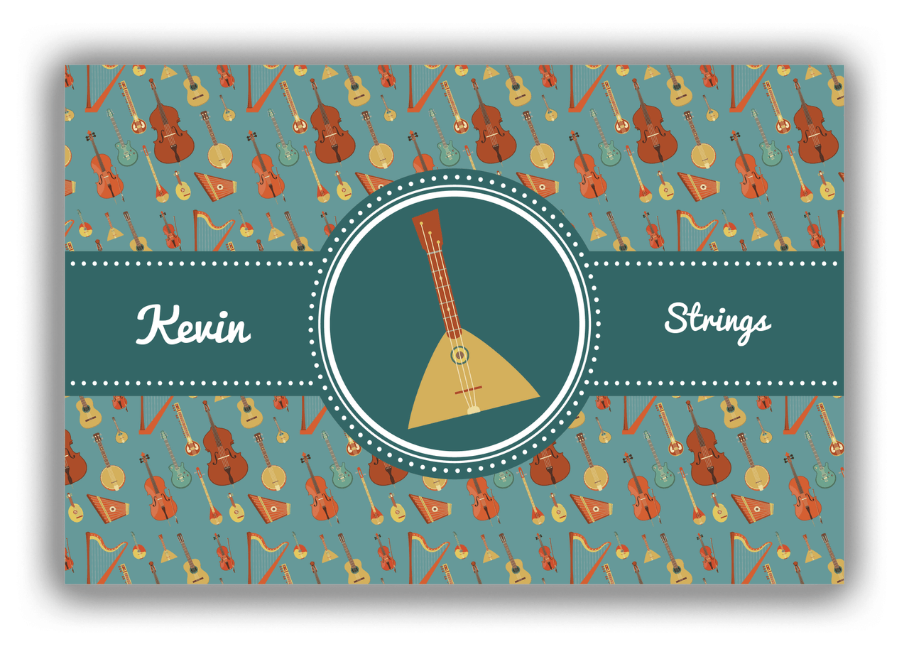 Personalized School Band Canvas Wrap & Photo Print XXI - Dark Teal Background - Strings XIII - Front View