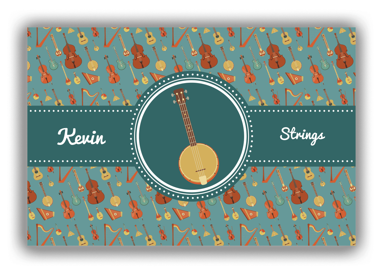 Personalized School Band Canvas Wrap & Photo Print XXI - Dark Teal Background - Strings XIV - Front View