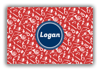 Thumbnail for Personalized School Band Canvas Wrap & Photo Print XXII - Red Background - Circle Nameplate - Front View