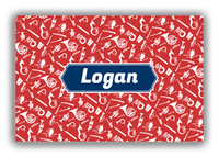 Thumbnail for Personalized School Band Canvas Wrap & Photo Print XXII - Red Background - Decorative Rectangle Nameplate - Front View