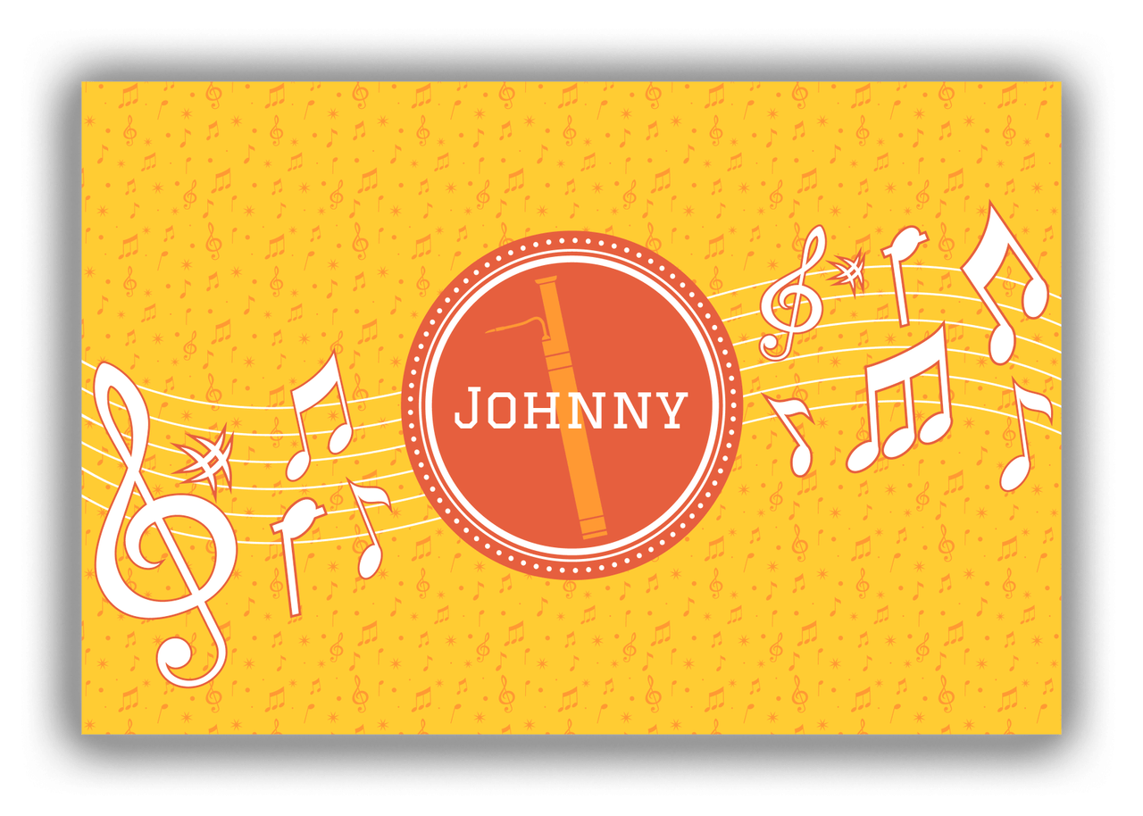 Personalized School Band Canvas Wrap & Photo Print XXIII - Yellow Background - Bassoon - Front View