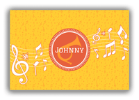 Thumbnail for Personalized School Band Canvas Wrap & Photo Print XXIII - Yellow Background - Natural French Horn - Front View