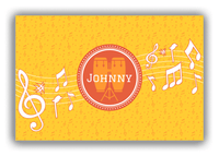 Thumbnail for Personalized School Band Canvas Wrap & Photo Print XXIII - Yellow Background - Congas - Front View