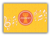 Thumbnail for Personalized School Band Canvas Wrap & Photo Print XXIII - Yellow Background - Bongo Drum - Front View