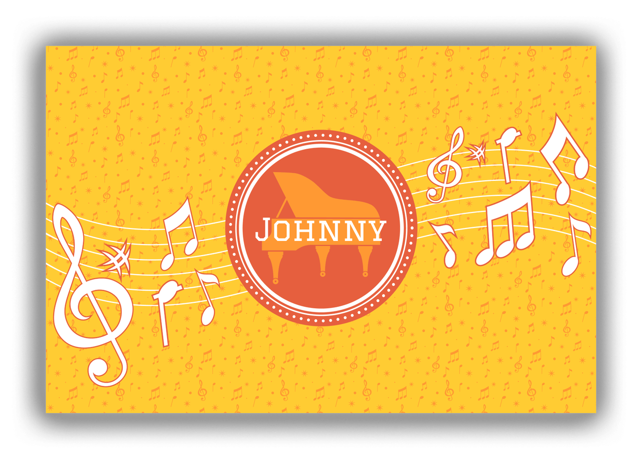 Personalized School Band Canvas Wrap & Photo Print XXIII - Yellow Background - Piano - Front View