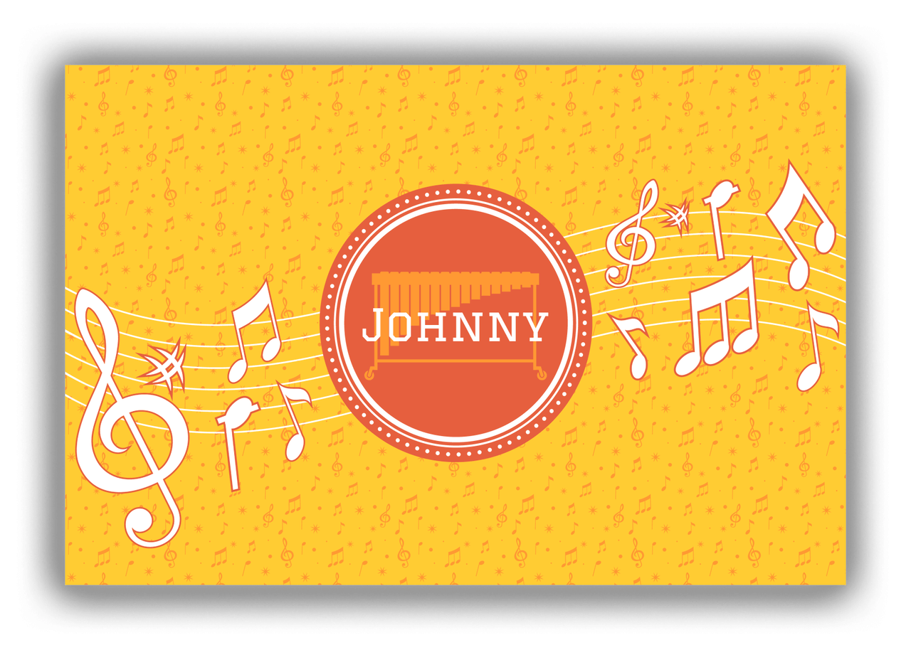 Personalized School Band Canvas Wrap & Photo Print XXIII - Yellow Background - Marimba - Front View