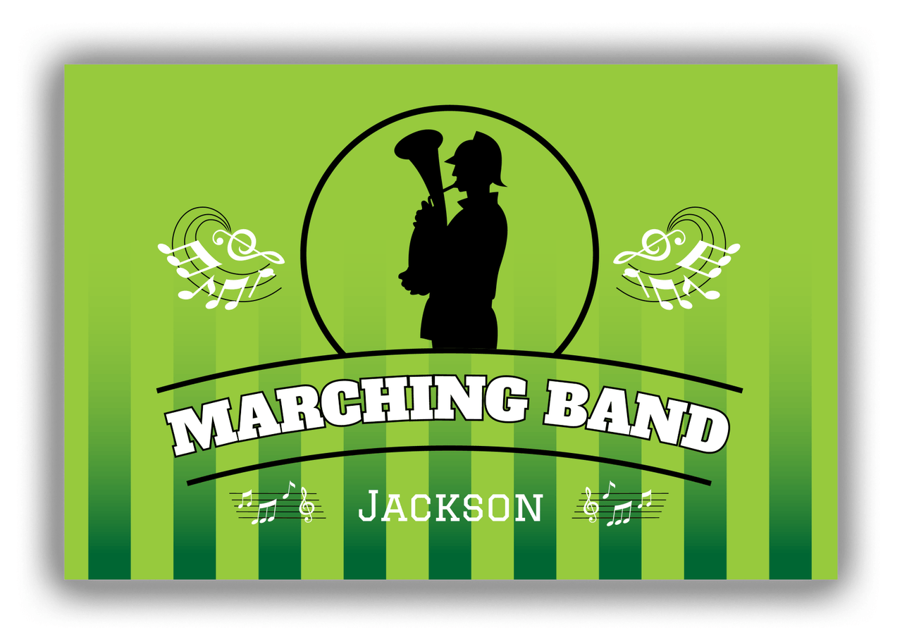 Personalized School Band Canvas Wrap & Photo Print XXIV - Green Background - Musician III - Front View