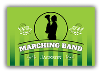 Thumbnail for Personalized School Band Canvas Wrap & Photo Print XXIV - Green Background - Musician III - Front View