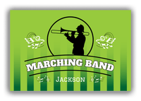 Thumbnail for Personalized School Band Canvas Wrap & Photo Print XXIV - Green Background - Musician V - Front View