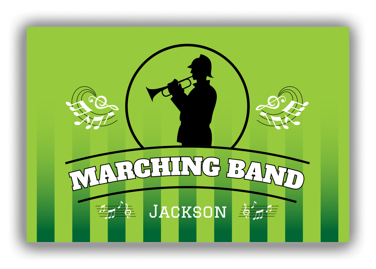 Personalized School Band Canvas Wrap & Photo Print XXIV - Green Background - Musician VI - Front View