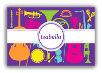 Thumbnail for Personalized School Band Canvas Wrap & Photo Print XXV - Purple Background - Circle Ribbon Nameplate - Front View