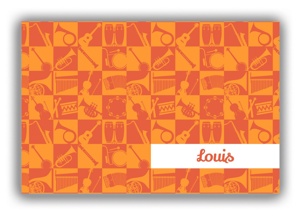 Personalized School Band Canvas Wrap & Photo Print XXVI - Orange Background - Front View