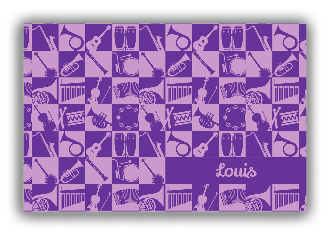 Personalized School Band Canvas Wrap & Photo Print XXVI - Purple Background - Front View