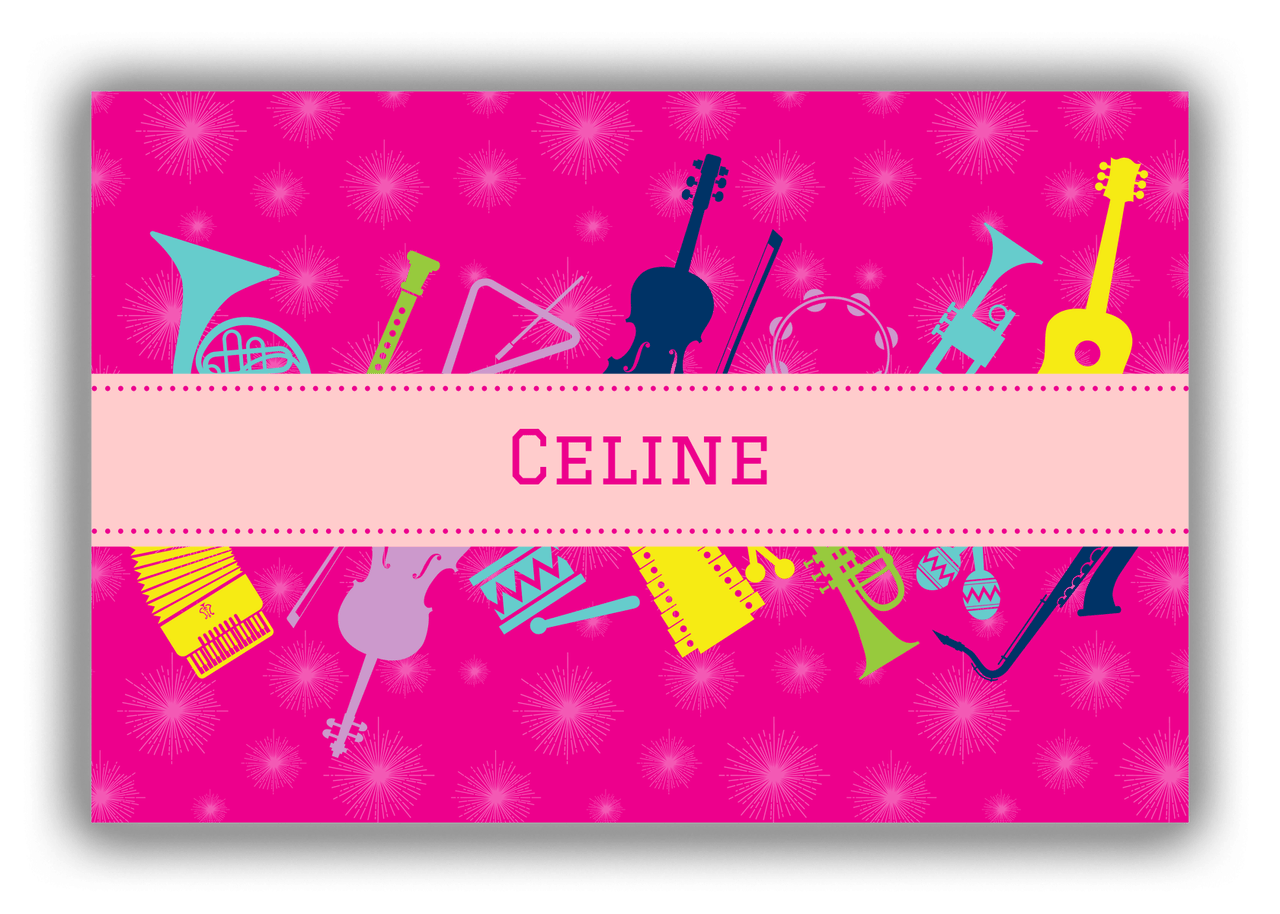 Personalized School Band Canvas Wrap & Photo Print XXIX - Pink Background - Front View