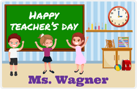 Thumbnail for Personalized School Teacher Placemat II - Teacher's Day - Blue Background -  View